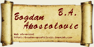 Bogdan Apostolović vizit kartica